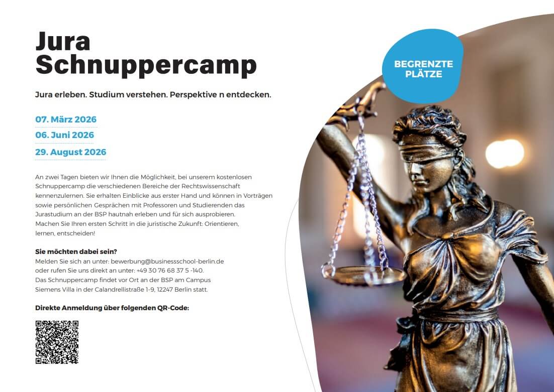 Programm Jura Schnuppercamp - Campus Berlin